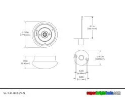 ETi 7" Selectable CCT LED Spin Light Downlight - 11W Flush Mount Ceiling Light - 810 Lumens -Lighting Decoration Store sl 7 81 802 sv n dim drawing