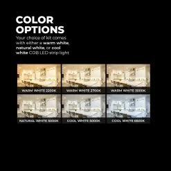 White LED COB Strip Light Kit With Wireless RF Remote - 6500K -Lighting Decoration Store stn 1 cob r1 color options 1
