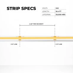 White LED COB Strip Light Kit With Wireless RF Remote - 6500K -Lighting Decoration Store stn 1 cob r1 simple specs