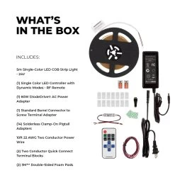White LED COB Strip Light Kit With Wireless RF Remote - 6500K -Lighting Decoration Store stn 1 cob r1 whats in the box0