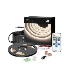White LED COB Strip Light Kit With Wireless RF Remote - 6500K