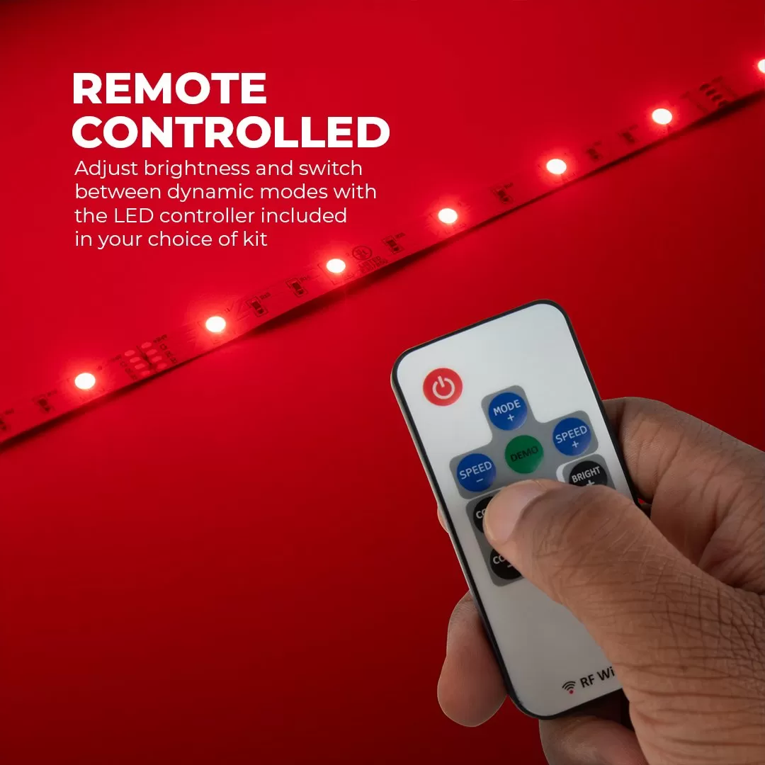 RGB LED Strip Light Kit - 5m Color-Changing LED Tape Light - 24V - Wireless RF Remote 2 RGB LED Strip Light Kit - 5m Color-Changing LED Tape Light - 24V - Wireless RF Remote - Image 2