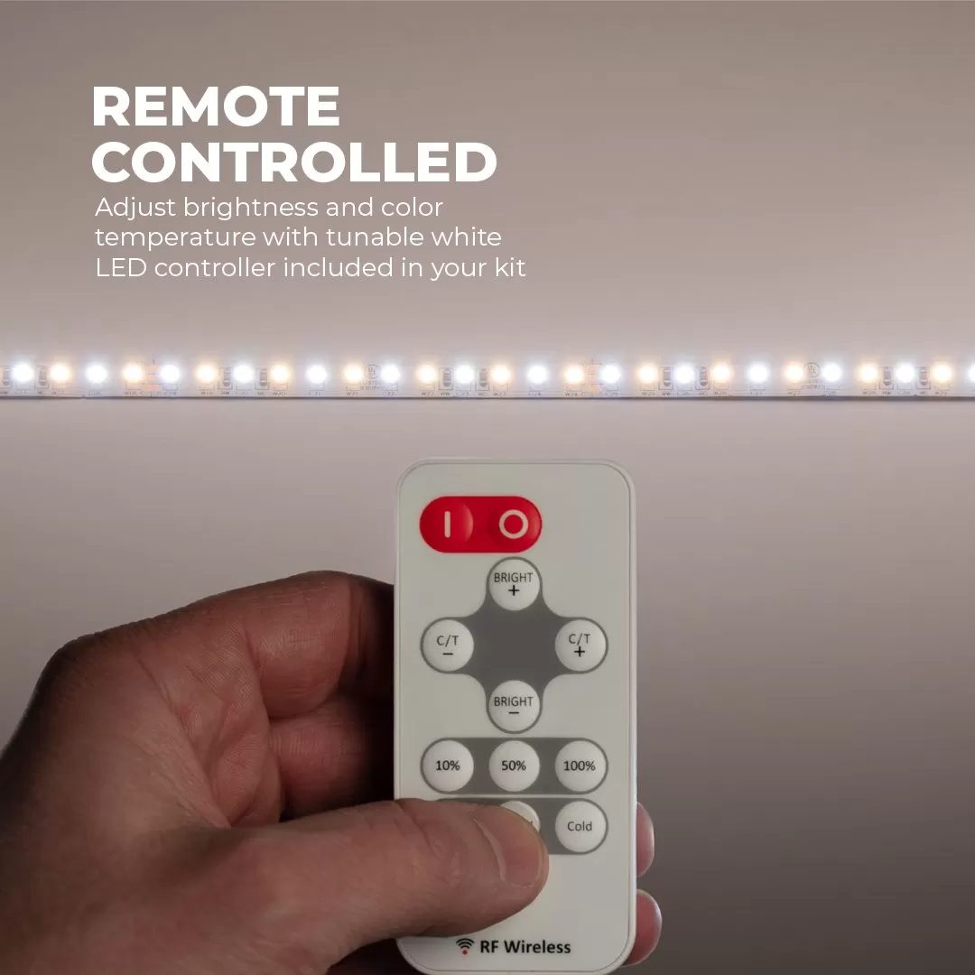 Tunable White LED Strip Light Kit - 5m White LED Tape Light - Wireless RF Remote 3 Tunable White LED Strip Light Kit - 5m White LED Tape Light - Wireless RF Remote - Image 3