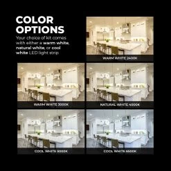 White LED Strip Lighting Kit - 5m Under Cabinet LED Tape Light - Wireless RF Controller - 150 Lm/ft - Cool White 6500K -Lighting Decoration Store stn 1 uc r1 color options