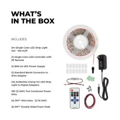 White LED Strip Lighting Kit - 5m Under Cabinet LED Tape Light - Wireless RF Controller - 150 Lm/ft - Cool White 6500K -Lighting Decoration Store stn 1 uc r1 whats in the box 2
