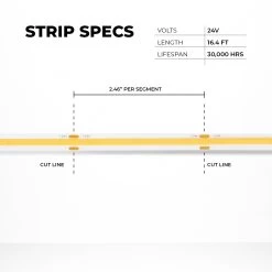 White LED COB Strip Light Kit With Bluetooth Controller - 2200K -Lighting Decoration Store stn 2 cob r1 simple specs