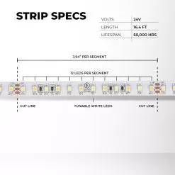 Tunable White LED Strip Light Kit - White LED Tape Light - 5m - Bluetooth Smartphone App Controlled 19 Tunable White LED Strip Light Kit - White LED Tape Light - 5m - Bluetooth Smartphone App Controlled -Lighting Decoration Store stn 2 tw r1 strip specs