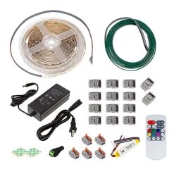 RGBW LED Strip Kit - Color Changing + White LED Tape Light - 5m - Wireless RF Remote -Lighting Decoration Store stn 3 uc included