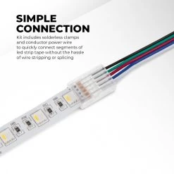RGBW LED Strip Kit - Color Changing + White LED Tape Light - 5m - Wireless RF Remote -Lighting Decoration Store stn 3 uc r1 simple connection 2