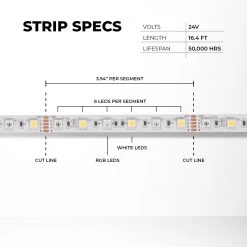 RGBW LED Strip Kit - Color Changing + White LED Tape Light - 5m - Bluetooth Smartphone App Controlled -Lighting Decoration Store stn 4 uc r1 strip specs