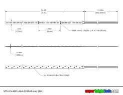 5m Black PCB RGBW LED Strip Light - 5050 Color-Changing LED Tape Light - 24V - IP20 11 5m Black PCB RGBW LED Strip Light - 5050 Color-Changing LED Tape Light - 24V - IP20 -Lighting Decoration Store stn dxk80 a6a 12b5m 24v bk dim drawing