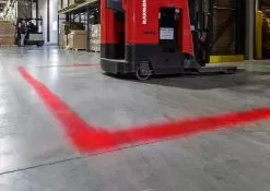 Low Profile Forklift Red Line LED Safety Light - 2-Pack -Lighting Decoration Store swl r6 l close up of red line around forklift
