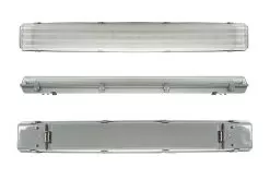 T8 Vapor Tight LED Linear Fixture For 4 LED T8 Tubes - Industrial LED Light - 4' Long - Fixture -Lighting Decoration Store t8 led vapor proof light fixture industrial led light with lights front profile back 1