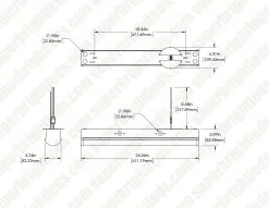 TCP 20W LED General Purpose Strip Light Fixture - 2' Selectable CCT Fixture - 2,600 Lumens - 3500K / 4000K / 5000K -Lighting Decoration Store tcpgps2uzda8cct dim drawing 1
