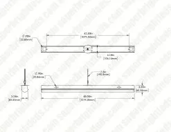 TCP 40W LED General Purpose Strip Light Fixture - 4' Selectable CCT Fixture - 5,200 Lumens - 3500K / 4000K / 5000K -Lighting Decoration Store tcpgps4uzde8cct dim drawing