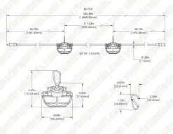 55W LED Temporary String Work Light - 50' Run - 7500 Lumens - 5000K -Lighting Decoration Store tjsl 50k12 5 dim drawings