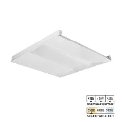 2x2 Recessed LED Troffer Light - Selectable Wattage And CCT - Up To 4,445 Lumens - 25W / 30W / 35W - 3500K / 4000K / 5000K