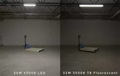 30W Vapor Tight LED Strip Light - 2' Long - 3,600 Lumens - 5000K/4000K -Lighting Decoration Store tplf nw2 30 front shot in mezz for comparison 2