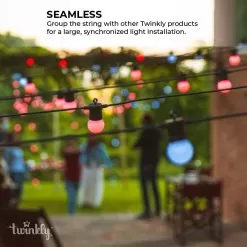 Twinkly Festoon Multicolor - RGB Smart Outdoor String Lights - 20 Bulbs - Generation II - 20 LED - 33ft -Lighting Decoration Store twf020stp bus 2