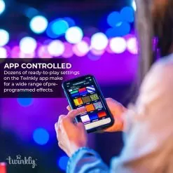 Twinkly Festoon Multicolor - RGB Smart Outdoor String Lights - 20 Bulbs - Generation II - 20 LED - 33ft -Lighting Decoration Store twf020stp bus 3