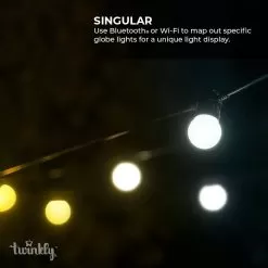 Twinkly Festoon Gold & Silver - Patio String Lights - Amber / Warm White / Cool White – Generation II - 20 LED - 33ft -Lighting Decoration Store twf020stp bus 6 1