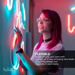 Twinkly Flex - RGB Flexible LED Light Tube - Neon Tube Alternative - App-Controlled - 10ft -Lighting Decoration Store twfl300stw wus 7