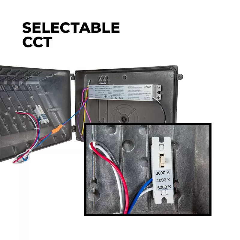 TCP Select Series 115W LED Wall Pack - Selectable CCT - 15,525 Lumens - 400W MH Equivalent - 3000K / 4000K / 5000K 4 TCP Select Series 115W LED Wall Pack - Selectable CCT - 15,525 Lumens - 400W MH Equivalent - 3000K / 4000K / 5000K - Image 4