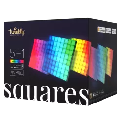 Twinkly Squares - Combo Pack - App-Controlled LED Panels - RGB Pixels - 1 Master Tile + 5 Extension Tiles
