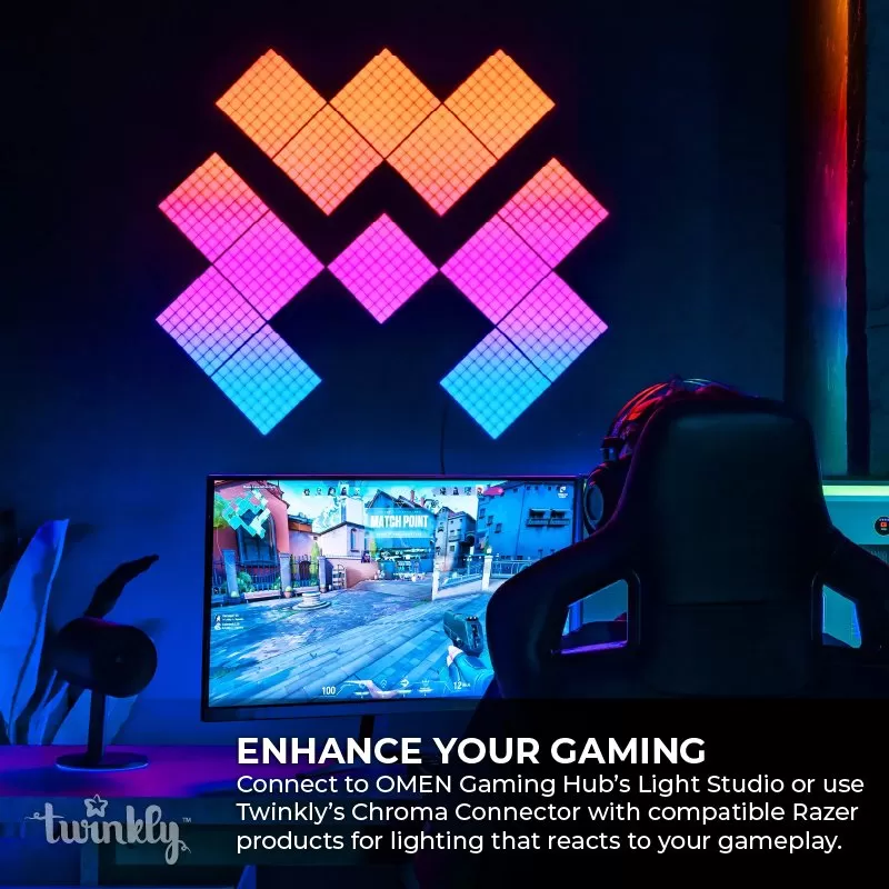 Twinkly Squares - Combo Pack - App-Controlled LED Panels - RGB Pixels - 1 Master Tile + 5 Extension Tiles 7 Twinkly Squares - Combo Pack - App-Controlled LED Panels - RGB Pixels - 1 Master Tile + 5 Extension Tiles - Image 7