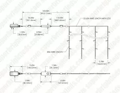 Twinkly Curtain - RGB+W LED Curtain Light String - App-Controlled - Generation II - 210 LED - 1.5x2.1m -Lighting Decoration Store tww210spp tus dim drawing