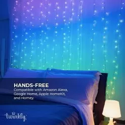 Twinkly Curtain - RGB+W LED Curtain Light String - App-Controlled - Generation II - 210 LED - 1.5x2.1m -Lighting Decoration Store tww210spp tus 2