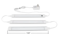 12" LED Under Cabinet Light Kit - 3-Piece - Tool-Free Install - Hands Free On/Off - 750 Lumens - 3000K/4000K -Lighting Decoration Store uctf xk9 3kit connected with dims