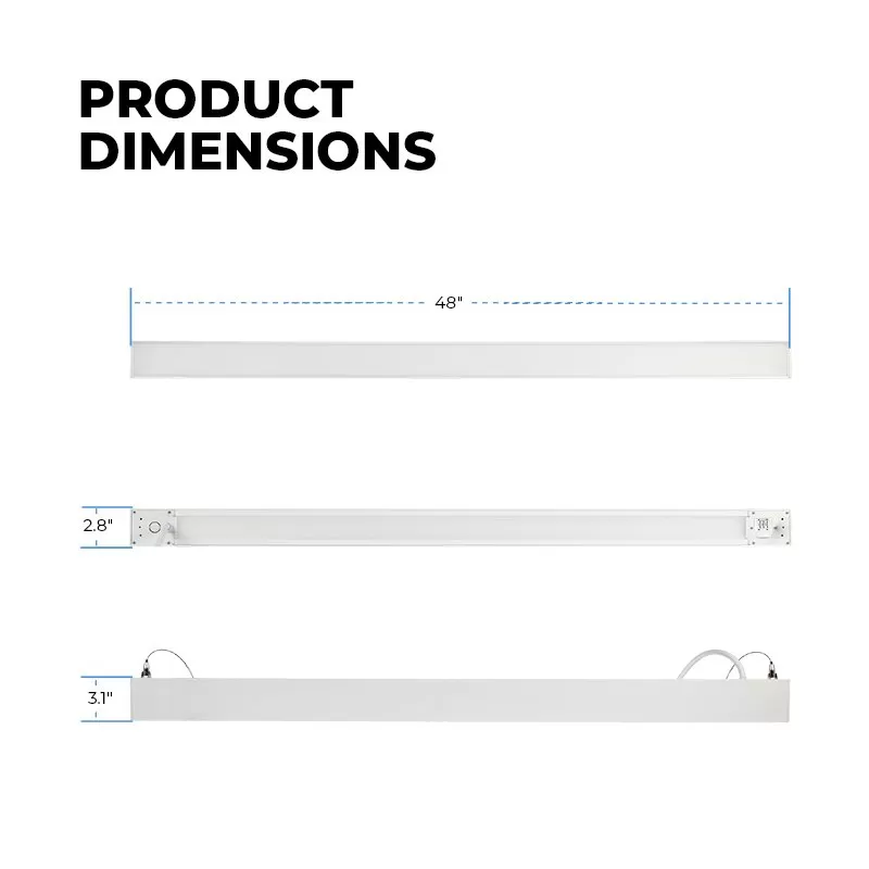 4’ LED Linear Up/Down Pendant Light - Selectable Wattage And CCT - Up To 6,500 Lumens - 30W / 40W / 50W - 3500K / 4000K / 5000K - White 2 4’ LED Linear Up/Down Pendant Light - Selectable Wattage And CCT - Up To 6,500 Lumens - 30W / 40W / 50W - 3500K / 4000K / 5000K - White - Image 2