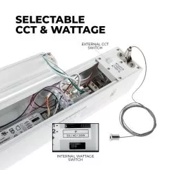 4’ LED Linear Up/Down Pendant Light - Selectable Wattage And CCT - Up To 6,500 Lumens - 30W / 40W / 50W - 3500K / 4000K / 5000K - White 10 4’ LED Linear Up/Down Pendant Light - Selectable Wattage And CCT - Up To 6,500 Lumens - 30W / 40W / 50W - 3500K / 4000K / 5000K - White -Lighting Decoration Store udla sw3c50 wh watt cct v1