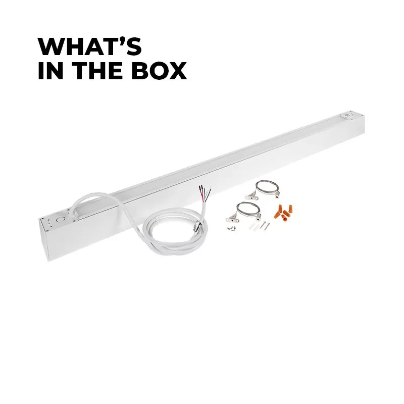 4’ LED Linear Up/Down Pendant Light - Selectable Wattage And CCT - Up To 6,500 Lumens - 30W / 40W / 50W - 3500K / 4000K / 5000K - White 3 4’ LED Linear Up/Down Pendant Light - Selectable Wattage And CCT - Up To 6,500 Lumens - 30W / 40W / 50W - 3500K / 4000K / 5000K - White - Image 3