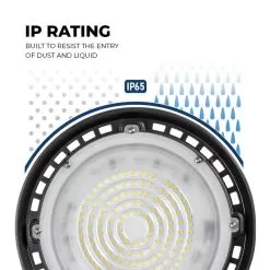 LED UFO High Bay - 100 Watt - Slim - 11,500 Lumens - 320 Watt Metal Halide Equivalent - 5000K -Lighting Decoration Store uhbc 50k100 bldob ip rating