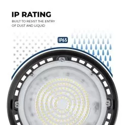 LED UFO High Bay - 120 Watt - Slim - 13,800 Lumens - 400 Watt Metal Halide Equivalent - 5000K -Lighting Decoration Store uhbc 50k120 bldob ip rating