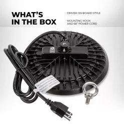 LED UFO High Bay - 120 Watt - Slim - 13,800 Lumens - 400 Watt Metal Halide Equivalent - 5000K -Lighting Decoration Store uhbc 50k120 bldob whats in the box