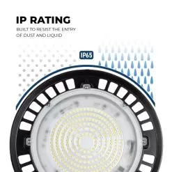 LED UFO High Bay - 150 Watt - Slim - 17,250 Lumens - 400 Watt Metal Halide Equivalent - 5000K -Lighting Decoration Store uhbc 50k150 bldob ip rating up1