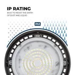 LED UFO High Bay - 60 Watt - Slim - 6,900 Lumens - 175 Watt Metal Halide Equivalent - 5000K -Lighting Decoration Store uhbc 50k60 bldob ip rating
