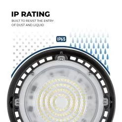 LED UFO High Bay - 80 Watt - Slim - 9,200 Lumens - 250 Watt Metal Halide Equivalent - 5000K -Lighting Decoration Store uhbc 50k80 bldob ip rating
