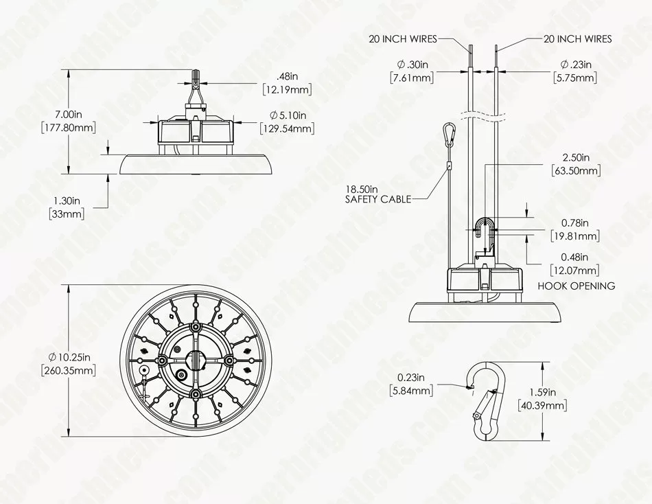 100W UFO LED High Bay - 14000 Lumens - 250W MH Equivalent - 4000K/5000K 9 100W UFO LED High Bay - 14000 Lumens - 250W MH Equivalent - 4000K/5000K - Image 9