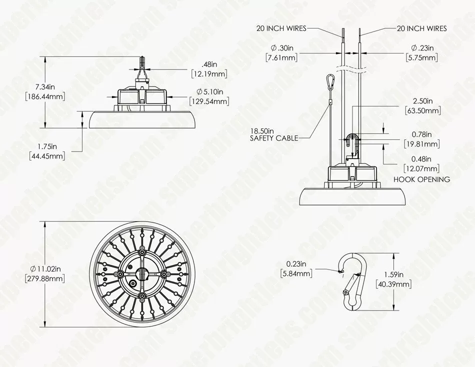150W UFO LED High Bay - 21000 Lumens - 400W MH Equivalent - 4000K/5000K 9 150W UFO LED High Bay - 21000 Lumens - 400W MH Equivalent - 4000K/5000K - Image 9
