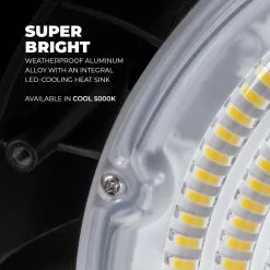 High Voltage 150W UFO LED High Bay With Reflector - 21,000 Lumens - 400W MH Equivalent - 5000K -Lighting Decoration Store uhbd s1 50k1500 80h hv super bright 1