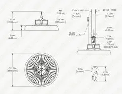 200W UFO LED High Bay - 28,000 Lumens - 750W MH Equivalent - 5000K -Lighting Decoration Store uhbd s1 50k200 80h