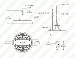 High Voltage LED High Bay Light - 300W - 42,000 Lumens - 1,000 MH Equivalent - 277-480 VAC - 5000K -Lighting Decoration Store uhbd s1 50k300 80h hv dim drawings