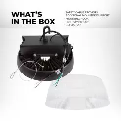 High Voltage 300W UFO LED High Bay With Reflector - 42,000 Lumens - 1,000W MH Equivalent - 5000K 10 High Voltage 300W UFO LED High Bay With Reflector - 42,000 Lumens - 1,000W MH Equivalent - 5000K -Lighting Decoration Store uhbd s1 50k300 80h hv whats in the box updated