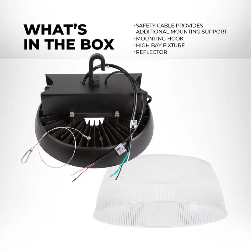 High Voltage 300W UFO LED High Bay With Reflector - 42,000 Lumens - 1,000W MH Equivalent - 5000K 4 High Voltage 300W UFO LED High Bay With Reflector - 42,000 Lumens - 1,000W MH Equivalent - 5000K - Image 4