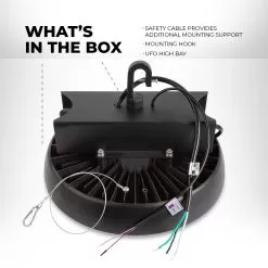 High Voltage LED High Bay Light - 300W - 42,000 Lumens - 1,000 MH Equivalent - 277-480 VAC - 5000K -Lighting Decoration Store uhbd s1 50k300 80h hv whats in the box 1