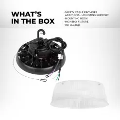 100W UFO LED High Bay With Reflector - 14,000 Lumens - 250W MH Equivalent - 4000K / 5000K -Lighting Decoration Store uhbd s1 50k80 80h pr whats in the box 4